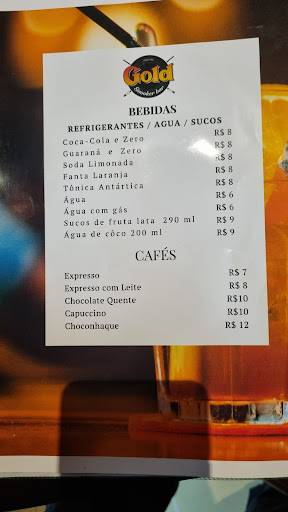 Gold Snooker Bar | Café cardápio