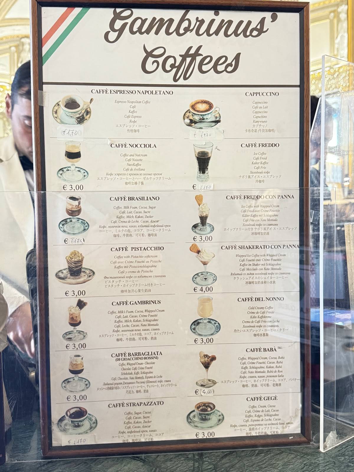 Menu di Gran Caffè Gambrinus 
