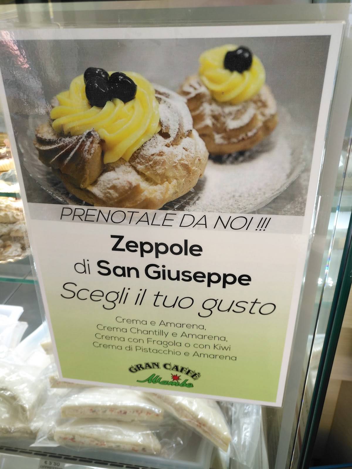 Menu di Gran Caffè Mambo 