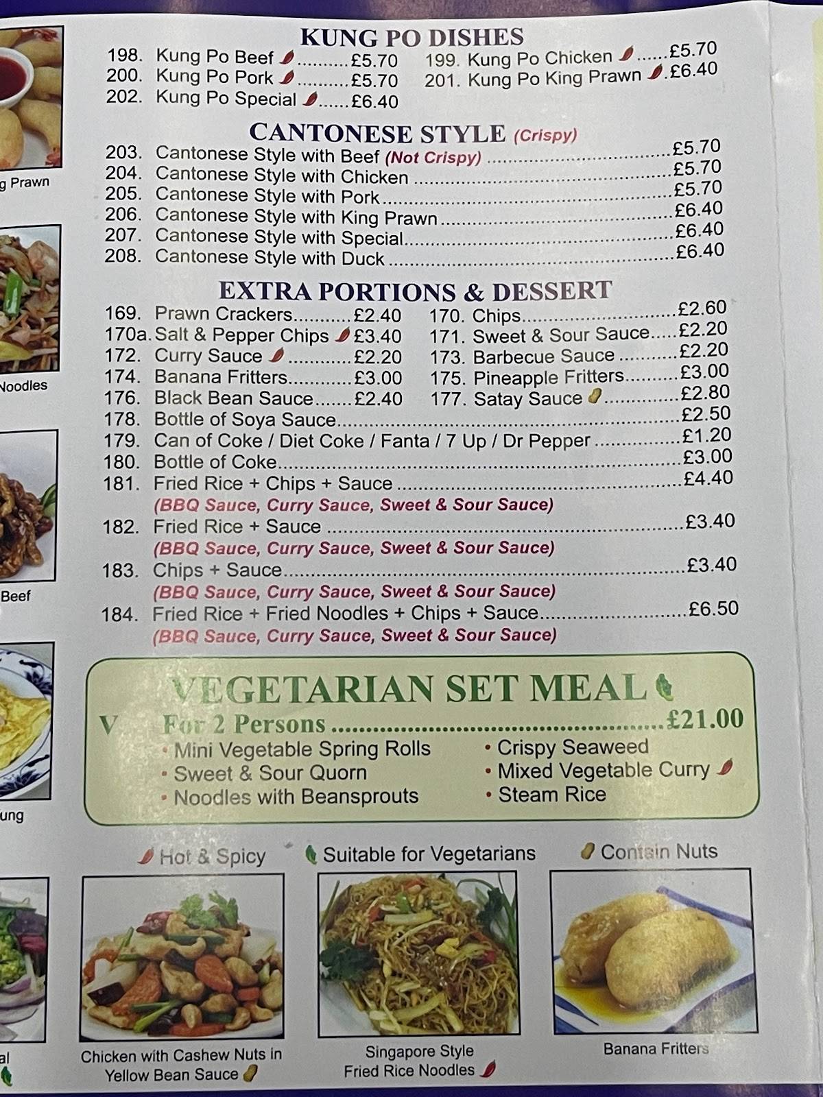 Menu at Wings restaurant, Grantham