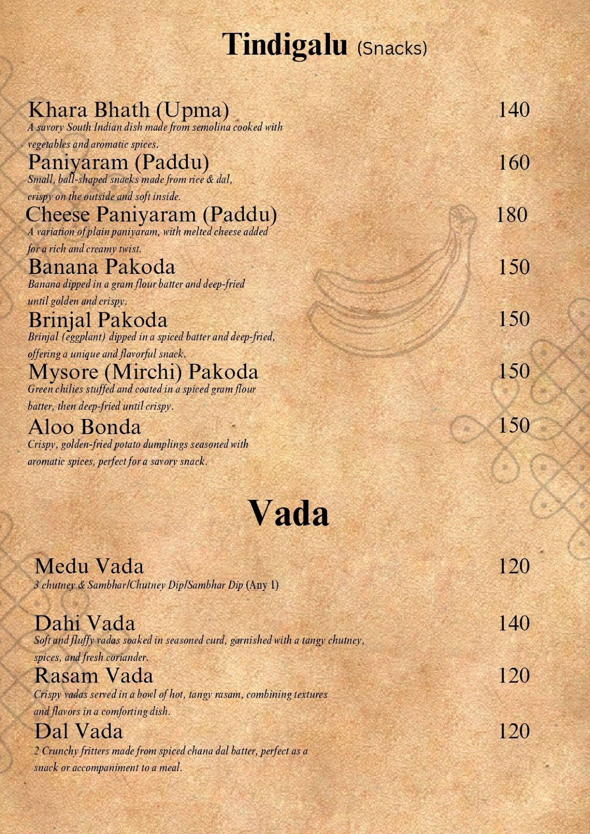 The Dakshiini Cafe Noida sector 18 menu