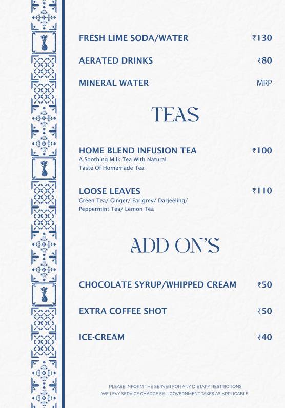 Gree ca Cafe Rooftop menu