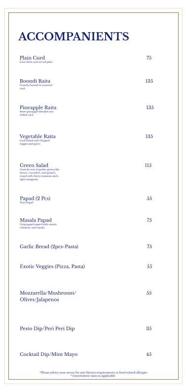 Gree ca Cafe Rooftop menu