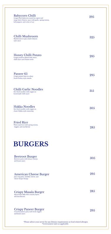 Gree ca Cafe Rooftop menu