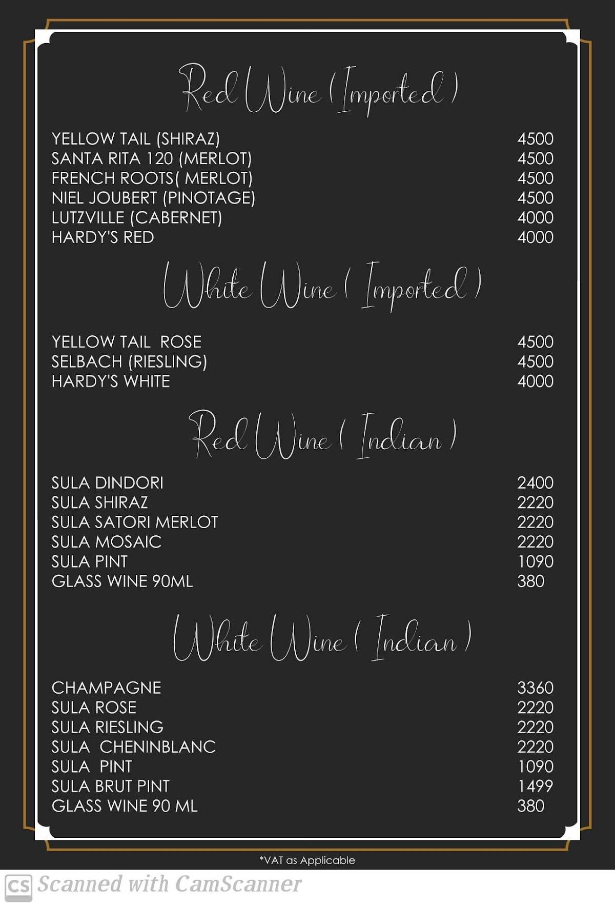 Green House menu