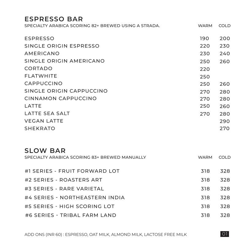 Grey Soul Coffee Roasters (Bandra West) menu