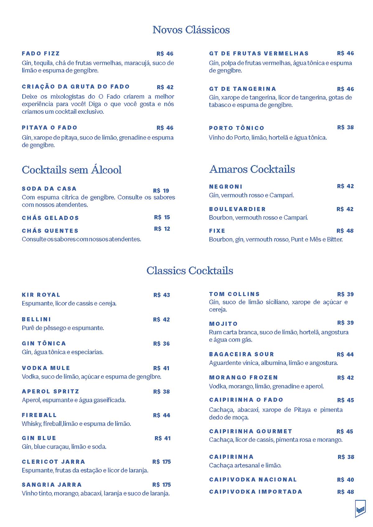 Gruta do Fado: Carnes, Bacalhau, Restaurante Português em Rio de Janeiro cardápio