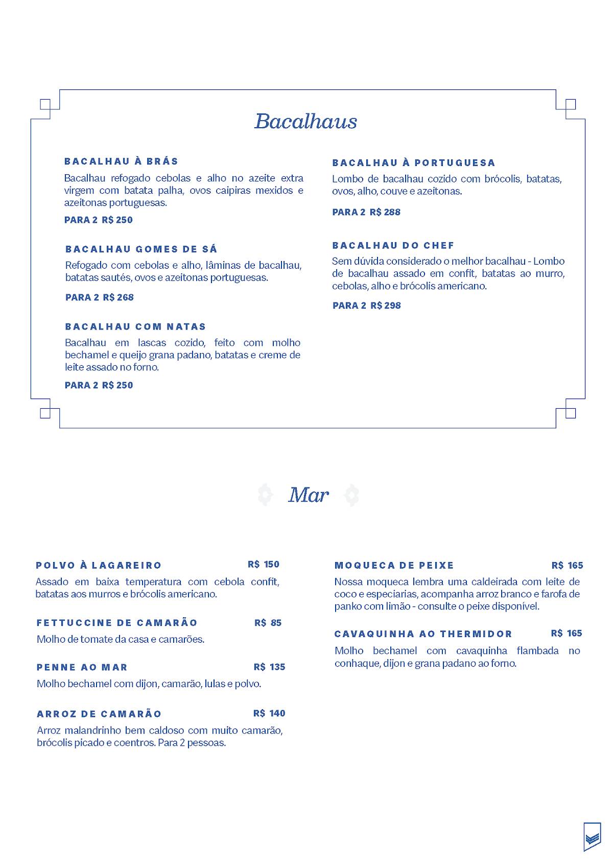 Gruta do Fado: Carnes, Bacalhau, Restaurante Português em Rio de Janeiro cardápio