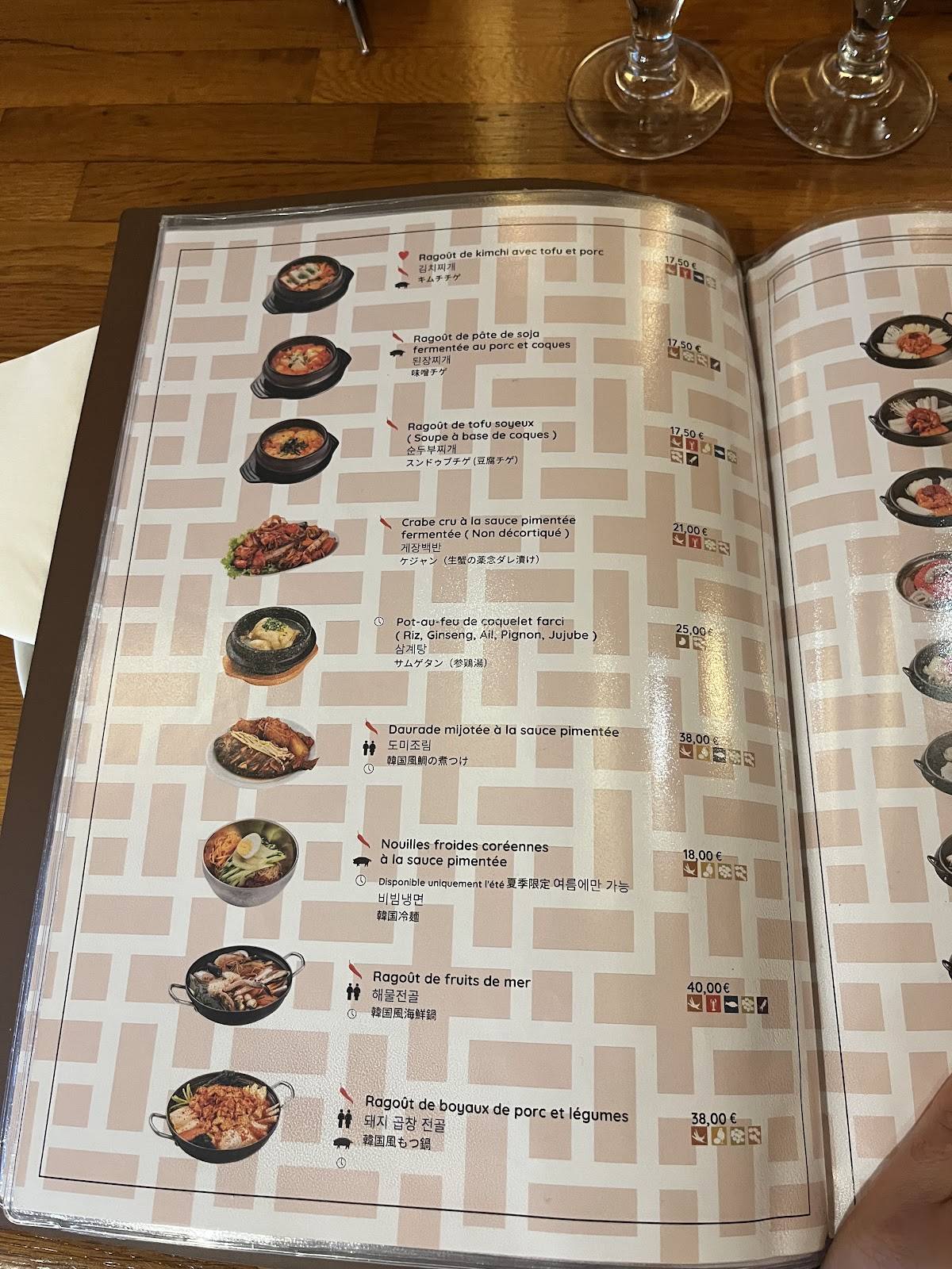 Menu de Guibine