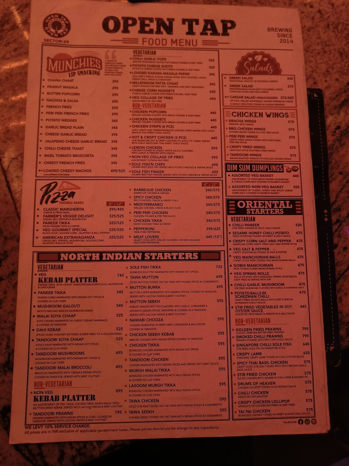 Open Tap Sector 29 menu