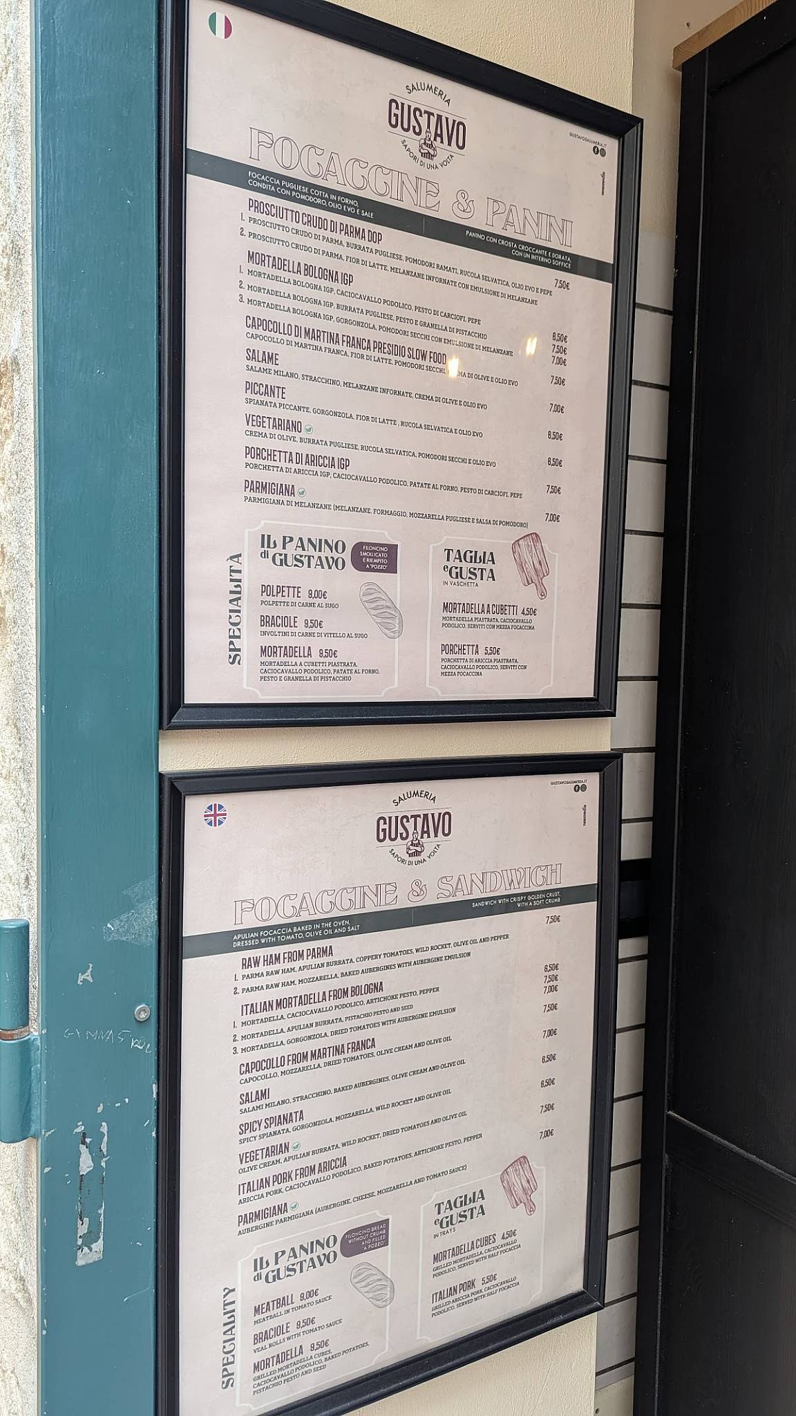Menu di Gustavo Salumeria - Monopoli 