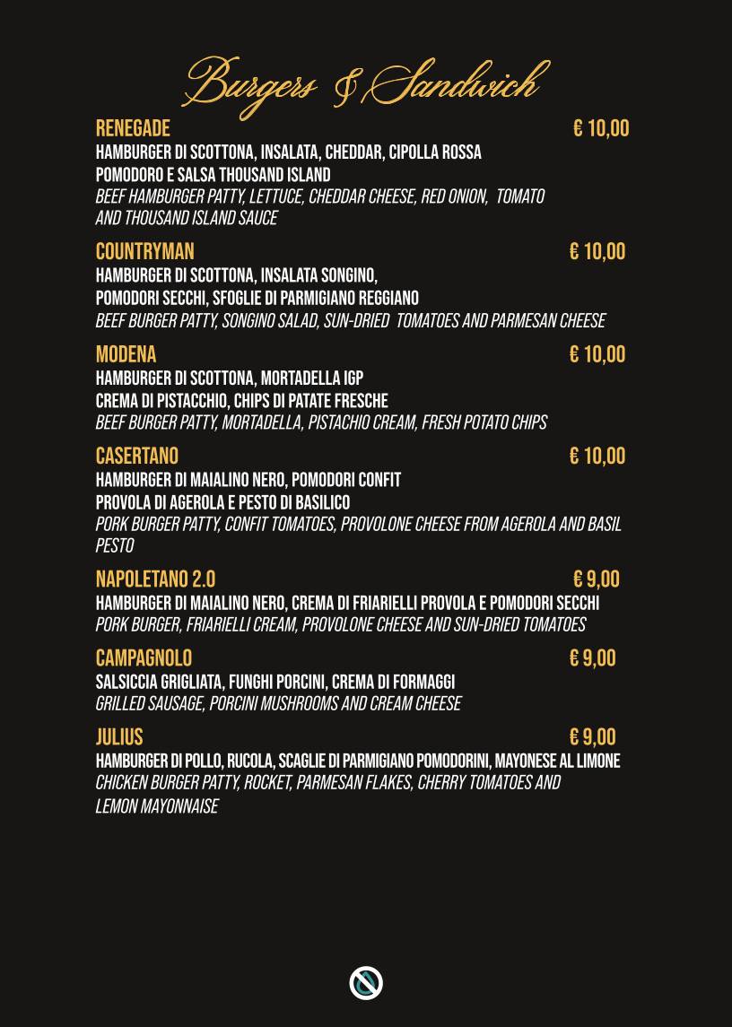 Menu di H2NO 