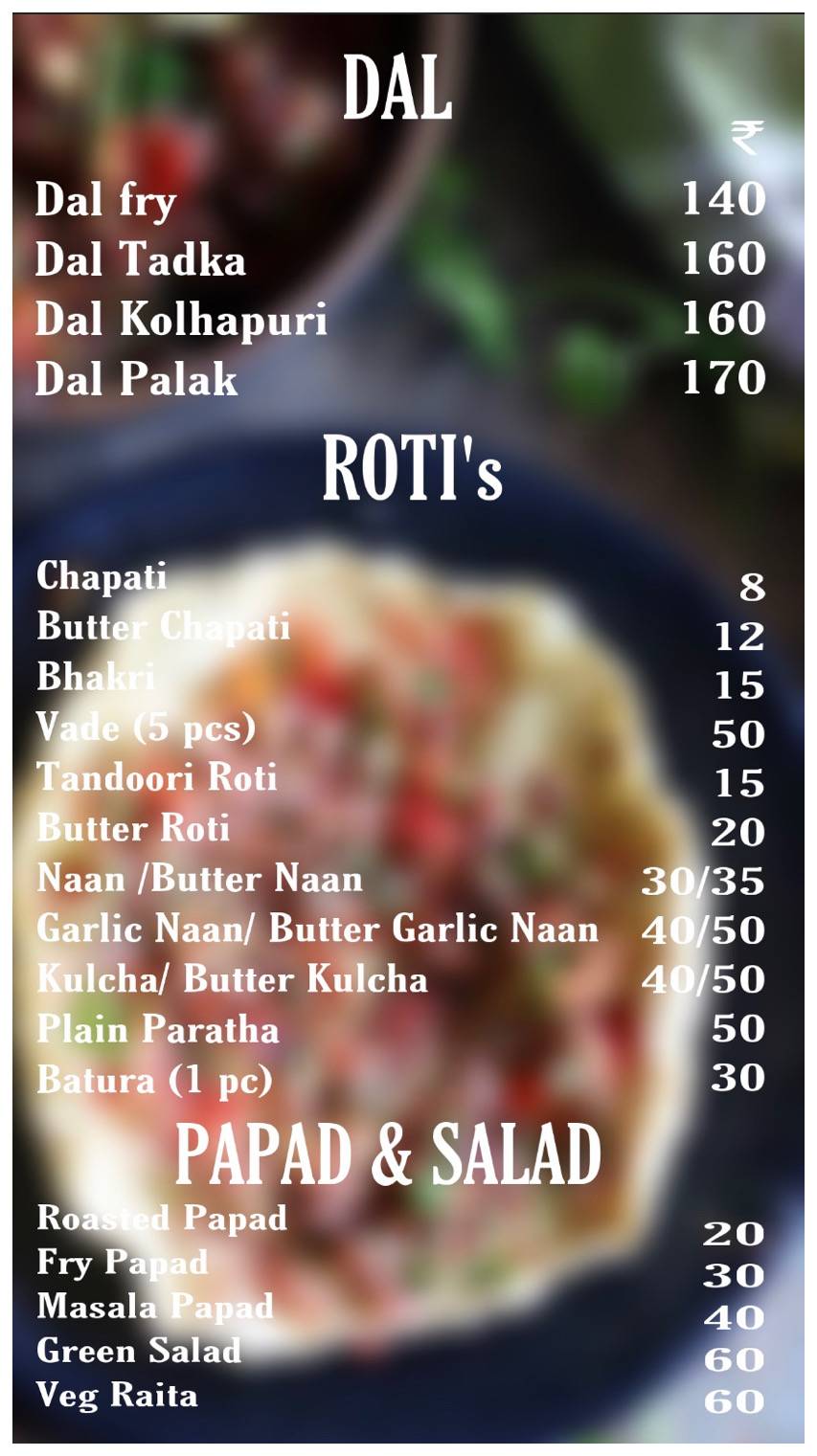 HOTEL AAI menu
