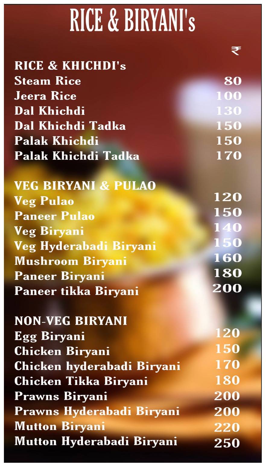 HOTEL AAI menu