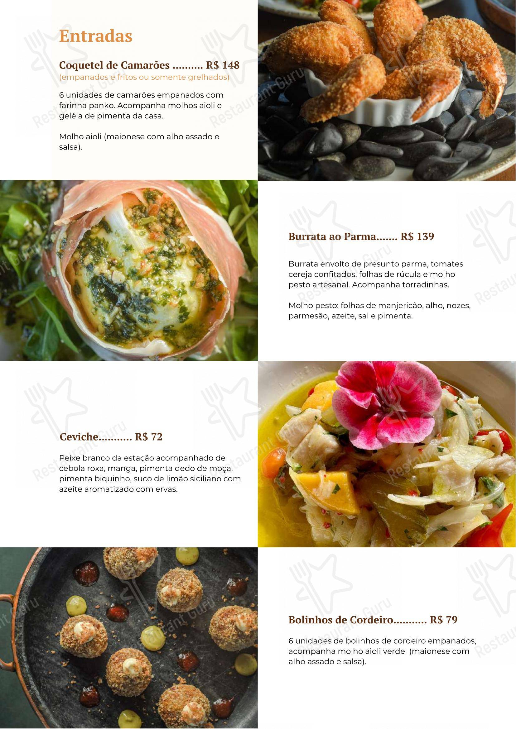 Restaurante Giratório RF Vision em Gramado - Menu