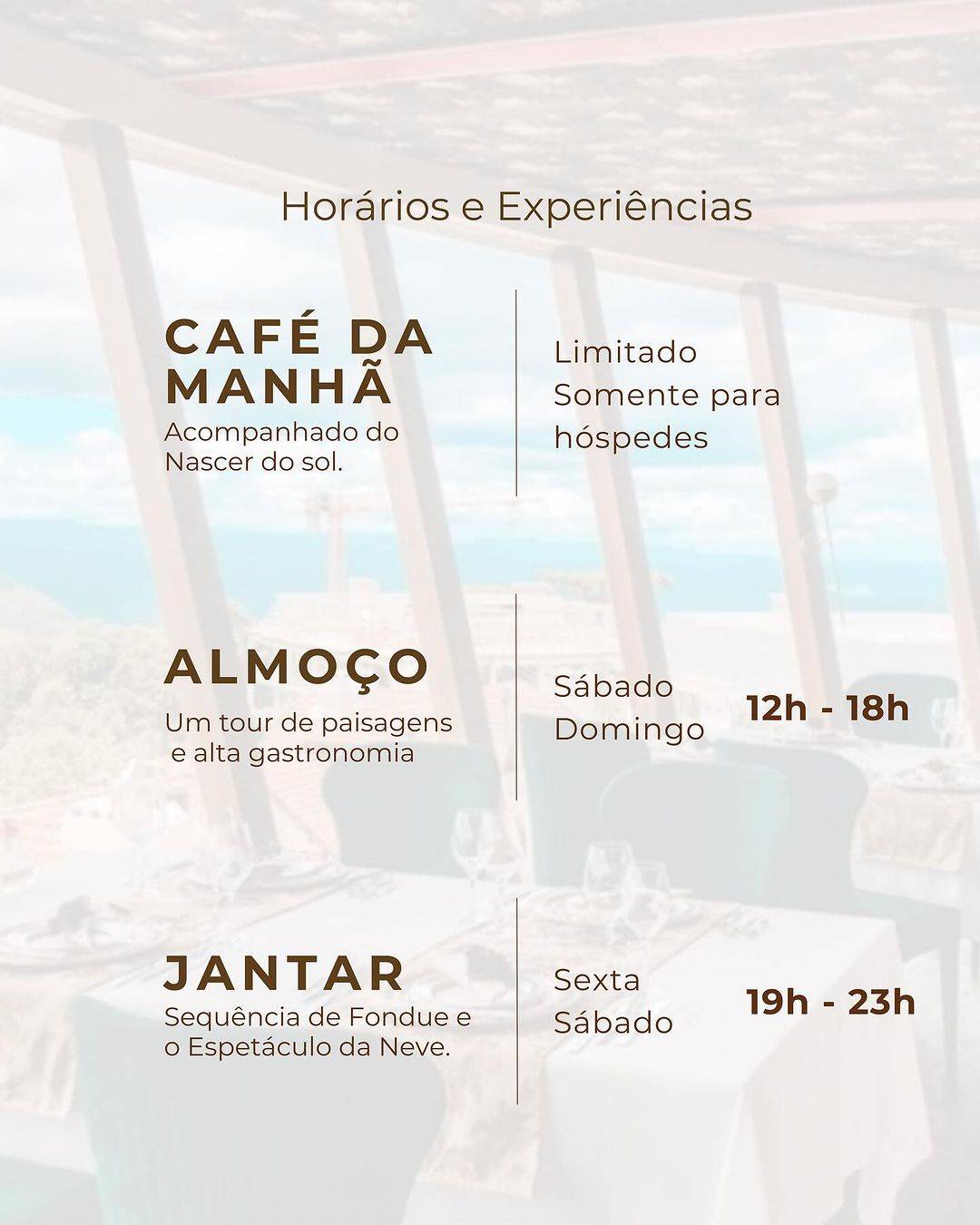 Restaurante Giratório RF Vision cardápio