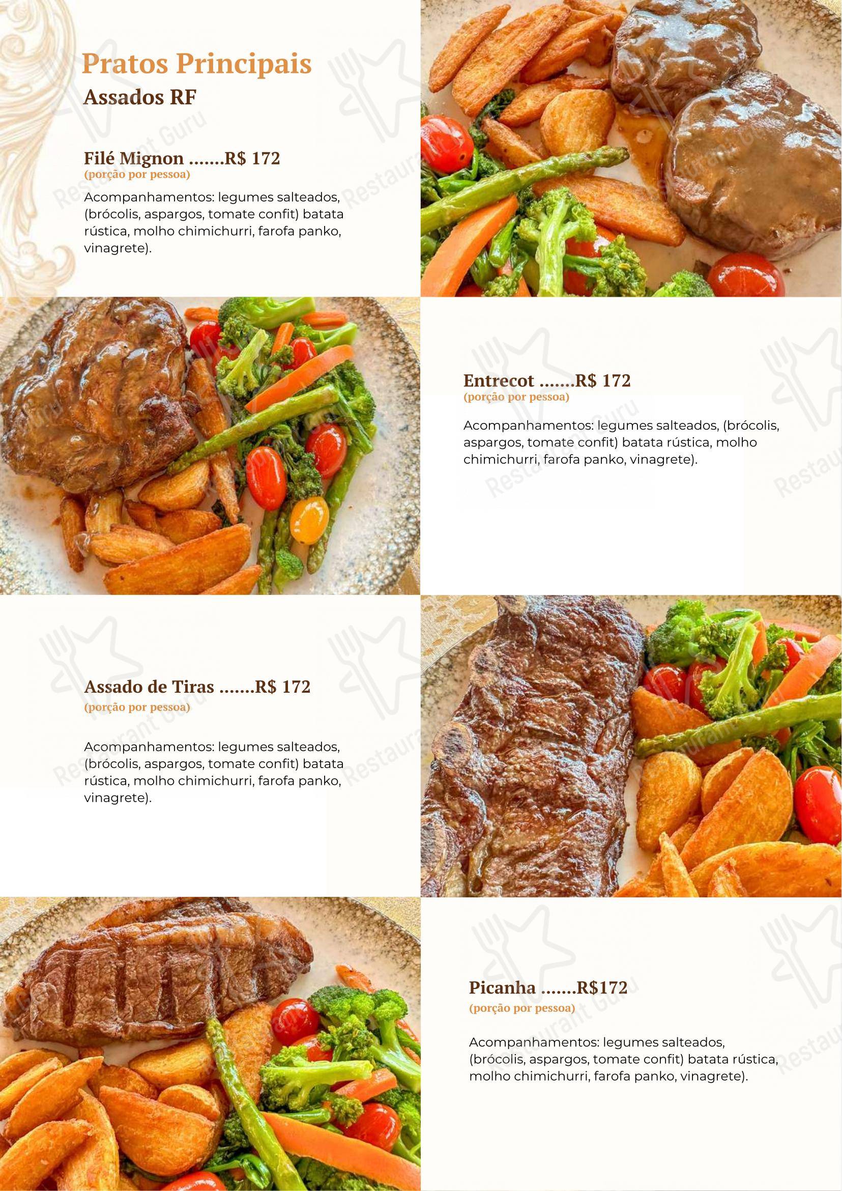 Restaurante Giratório RF Vision em Gramado - Menu