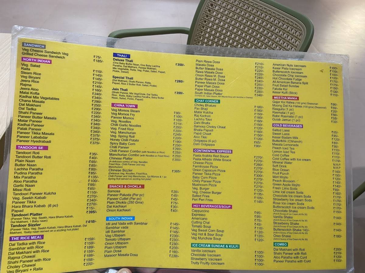 Haldiram Bhujiawala menu