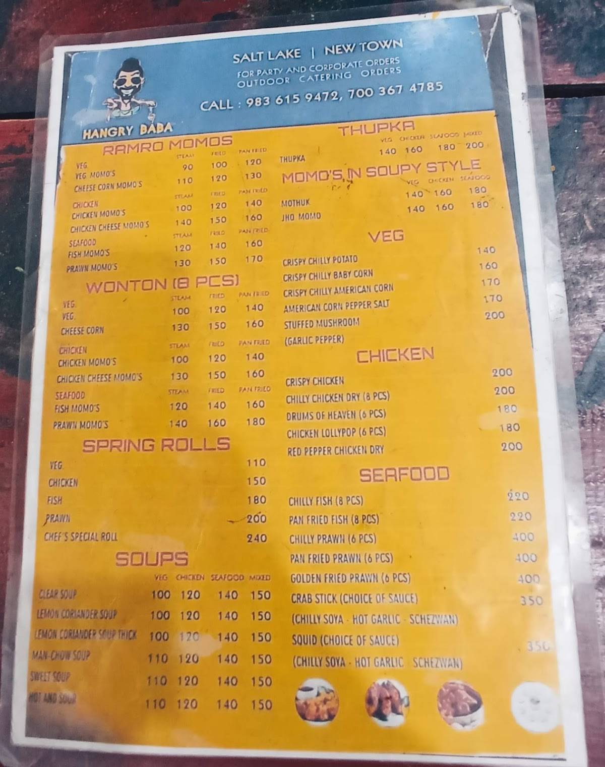 Hangry Baba menu