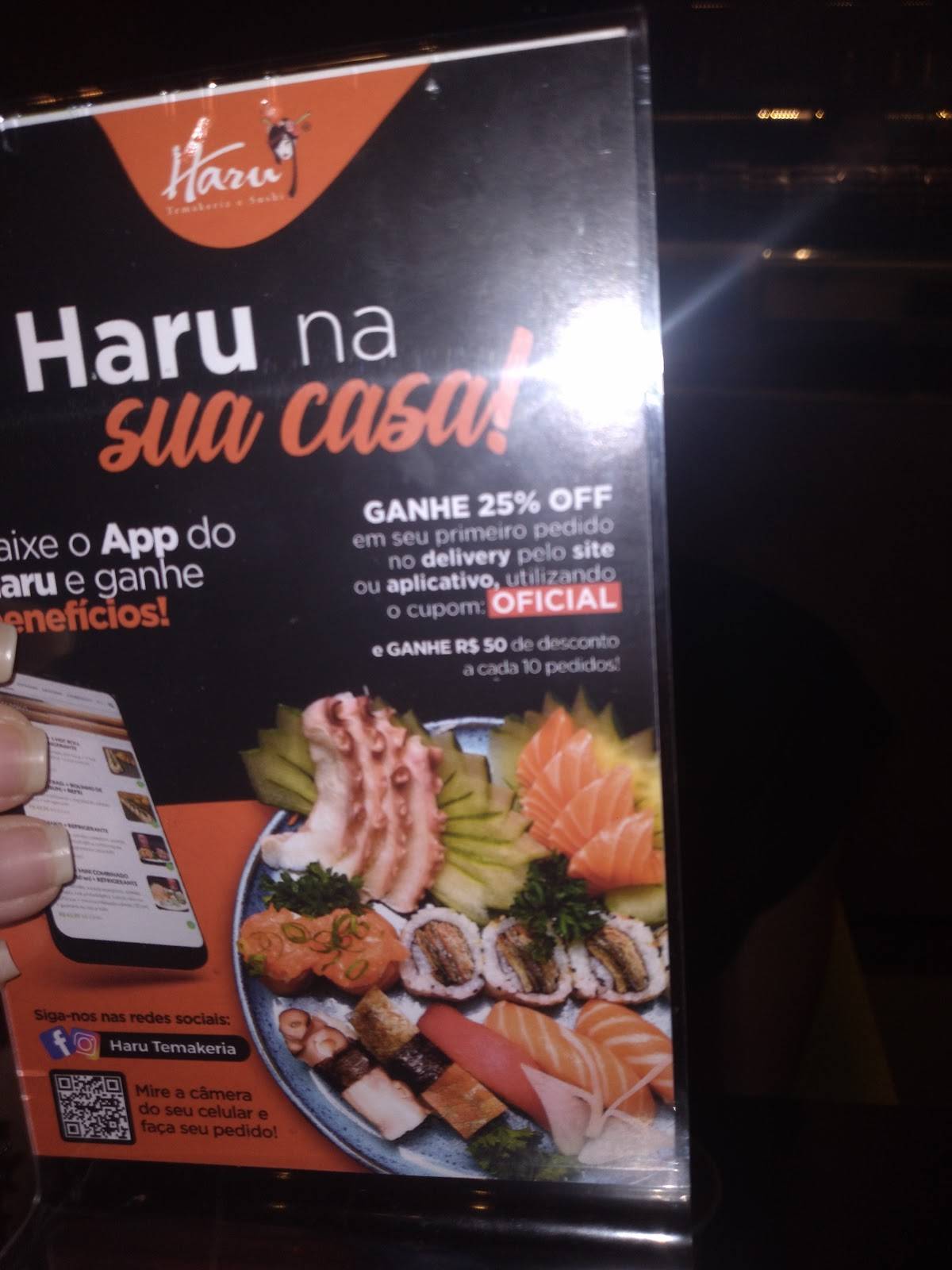 Haru Temakeria e Sushi Restaurante Japones - Praiamar Shopping cardápio