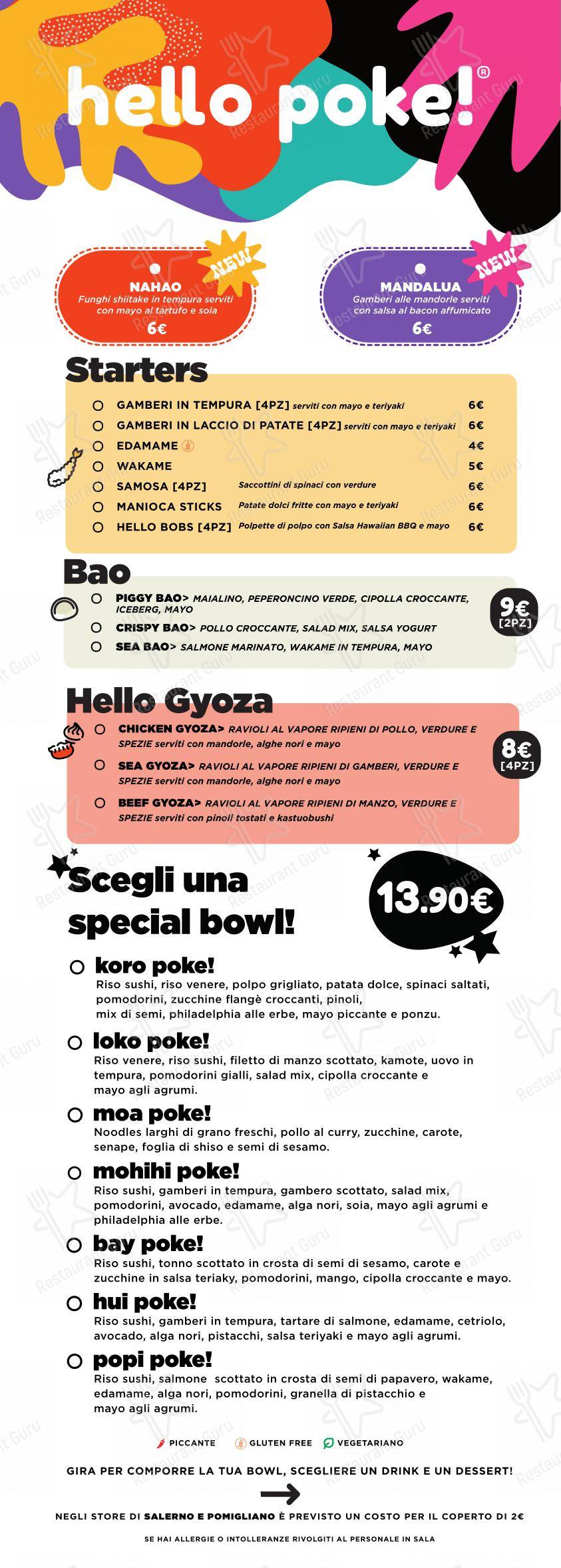 Hello Poke CHIAIA in Napoli - Menu