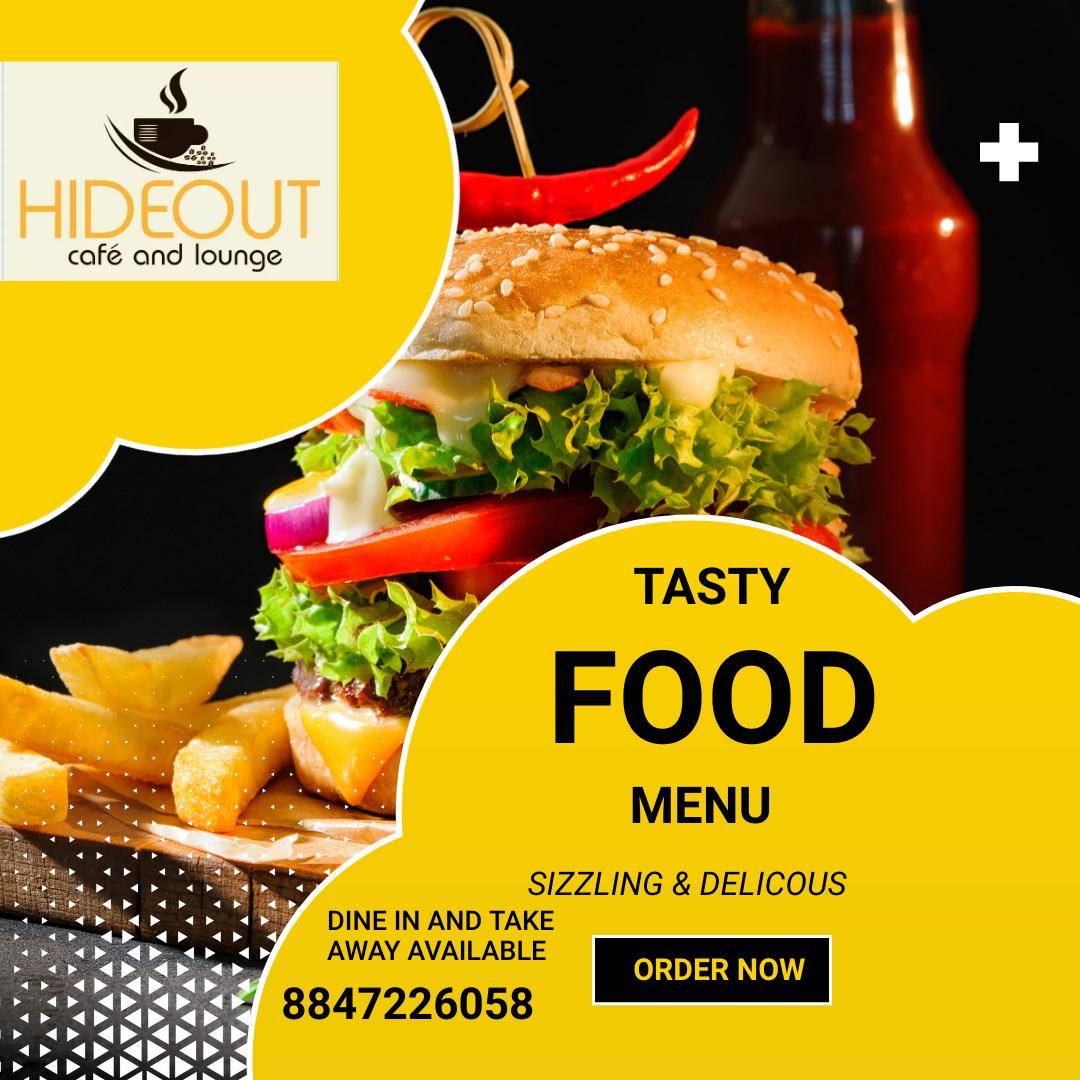 HideOut Cafe and Lounge menu