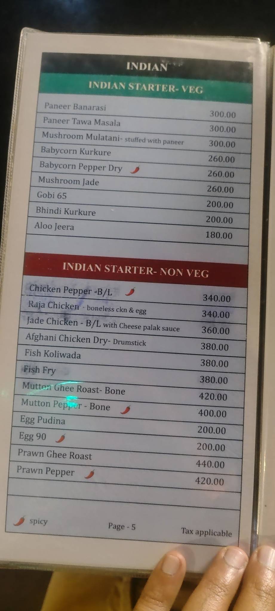 Highpark Revolving Bar & Restaurant menu