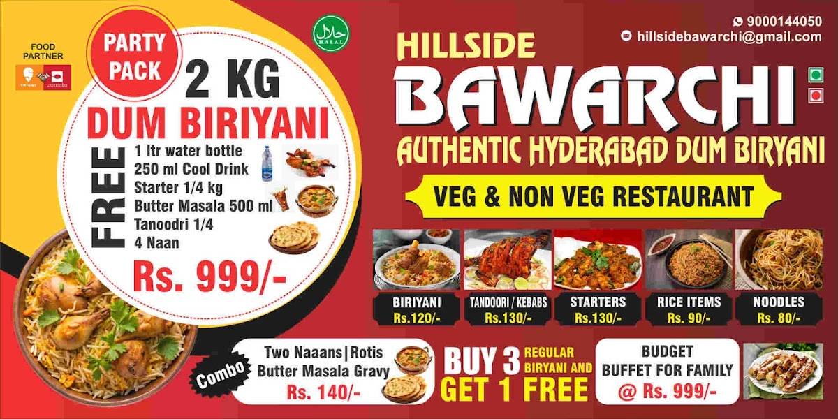 Hillside Bawarchi Hyderabad Biryani menu