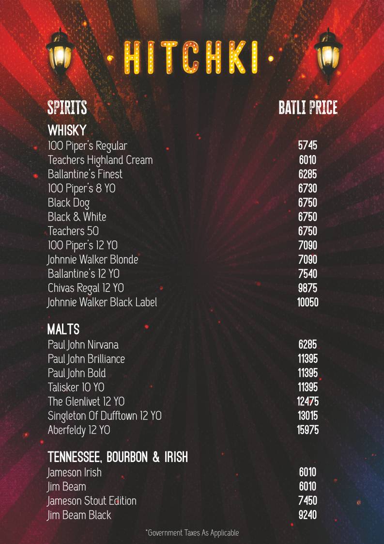 Hitchki, Viviana Mall, Thane menu