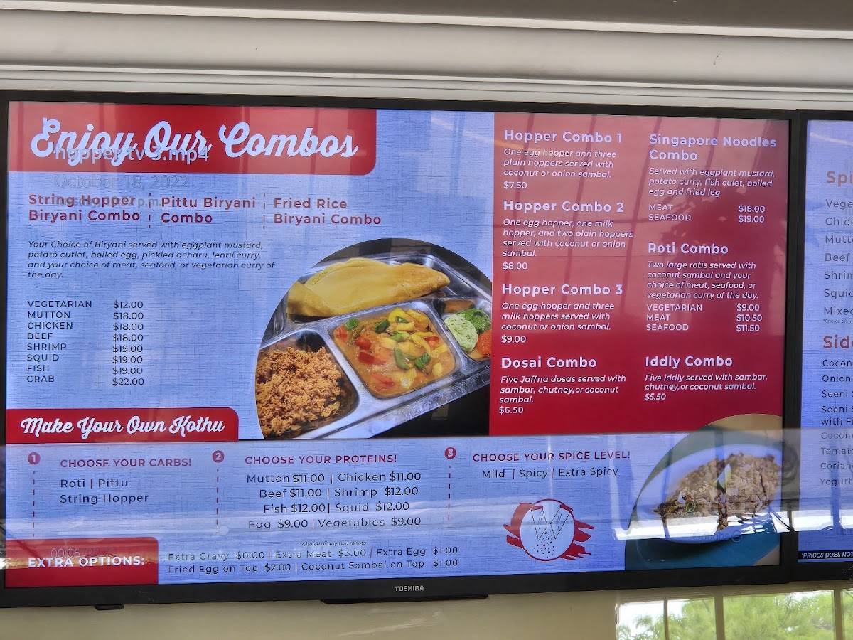 Menu de Hopper Hut