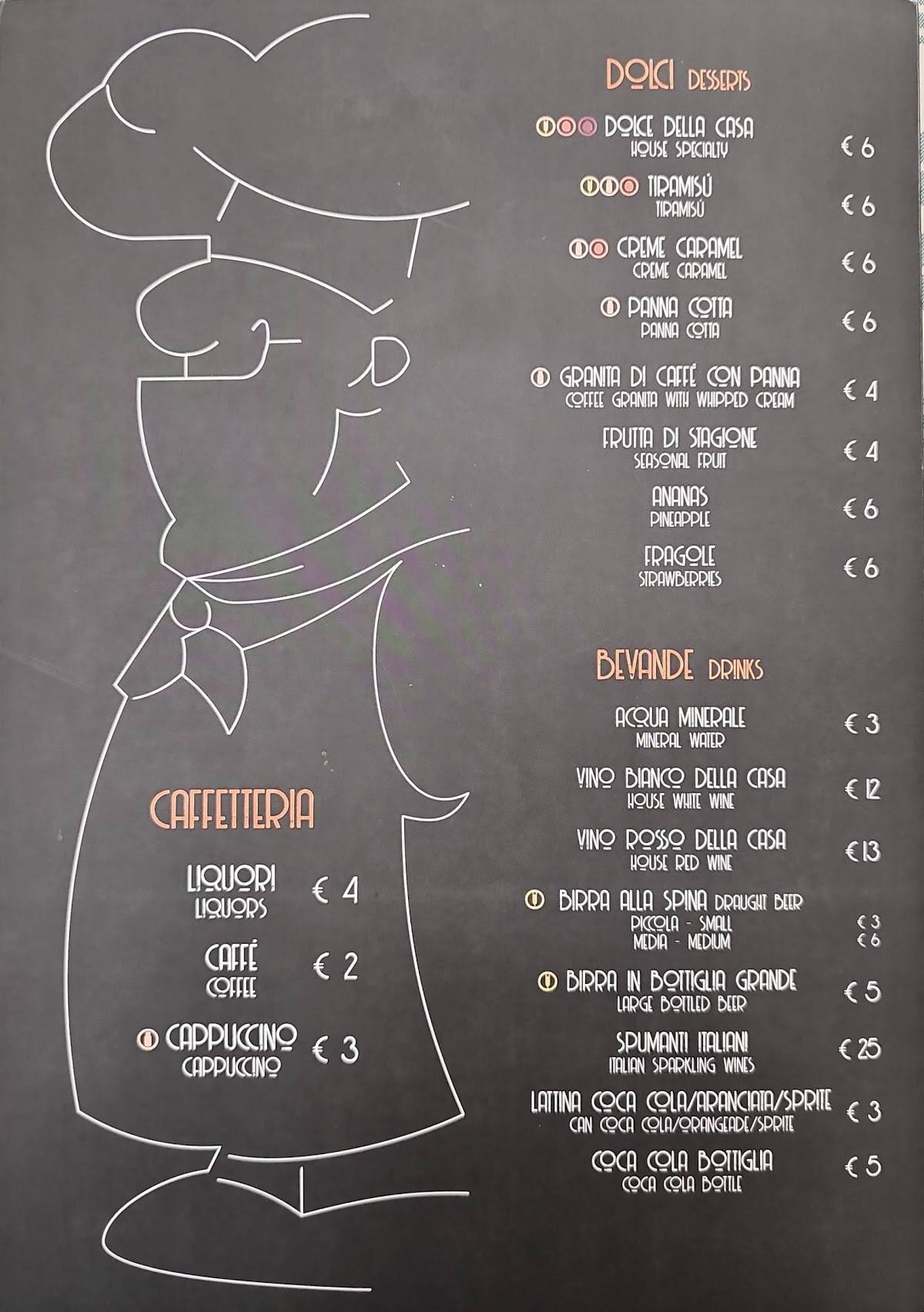 Menu di Hostaria Dino e Tony 
