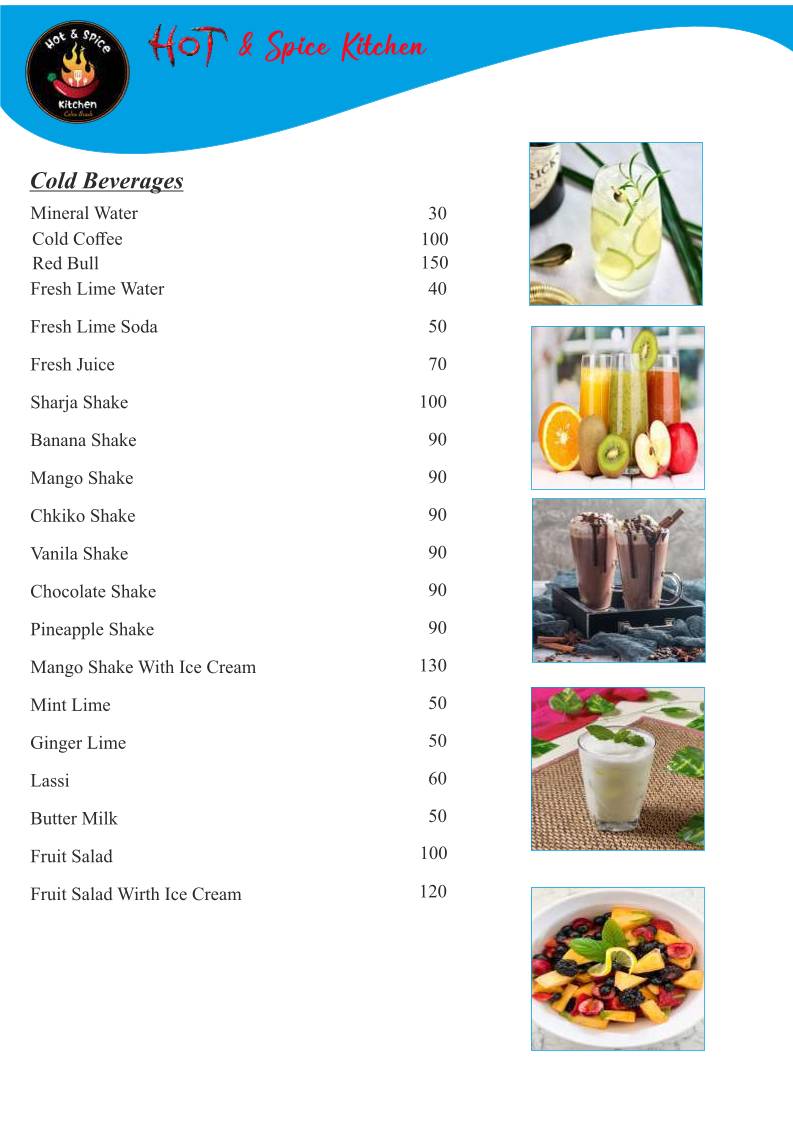 Hot And Spice Kitchen menu