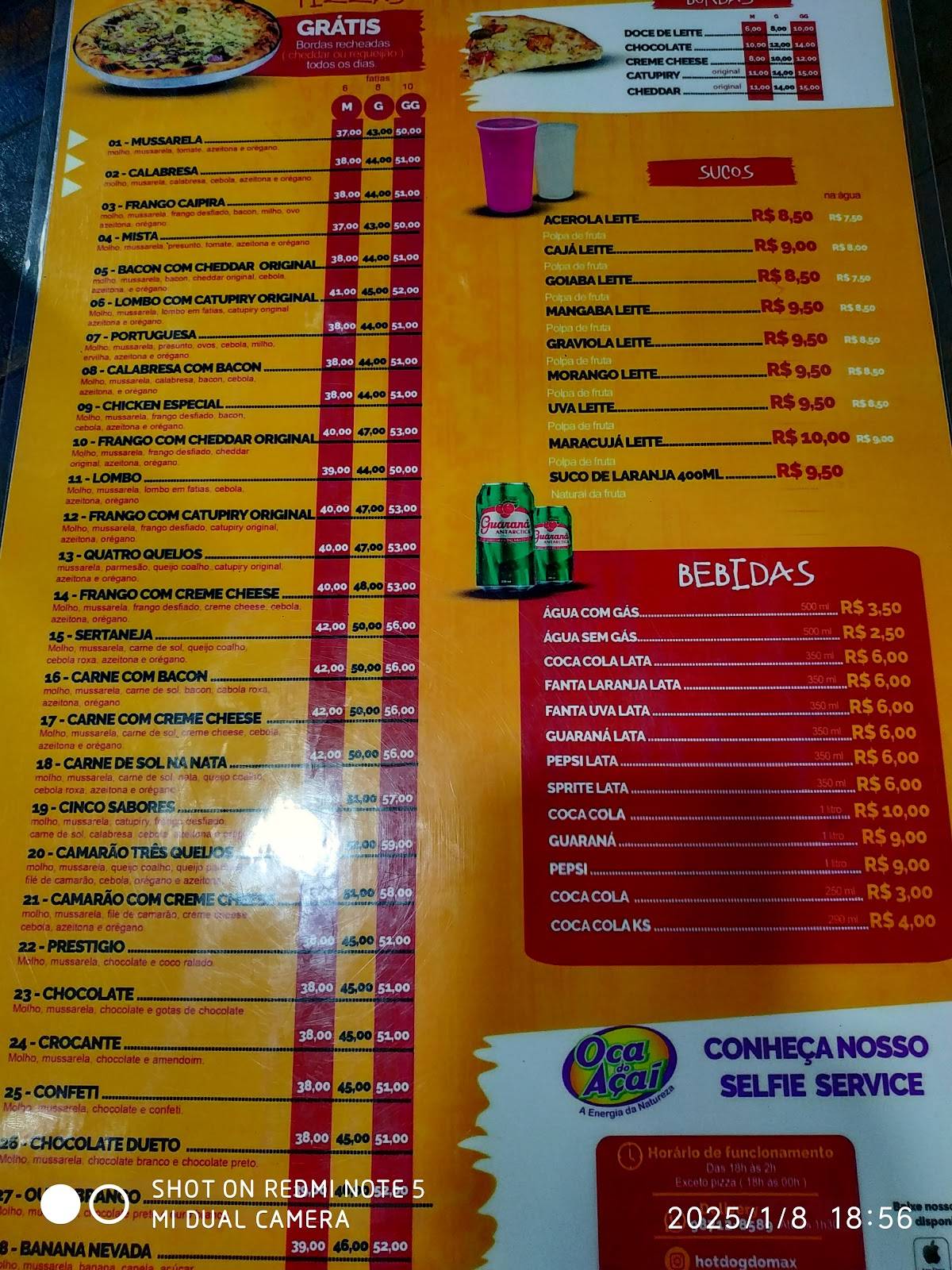 Hot Dog do Max cardápio
