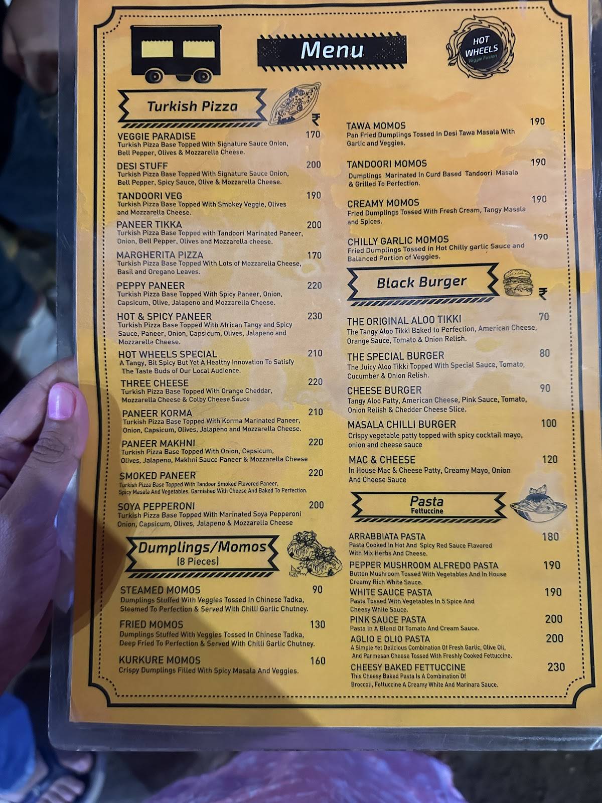 Hot Wheels Veggie Fusion, Jodhpur menu