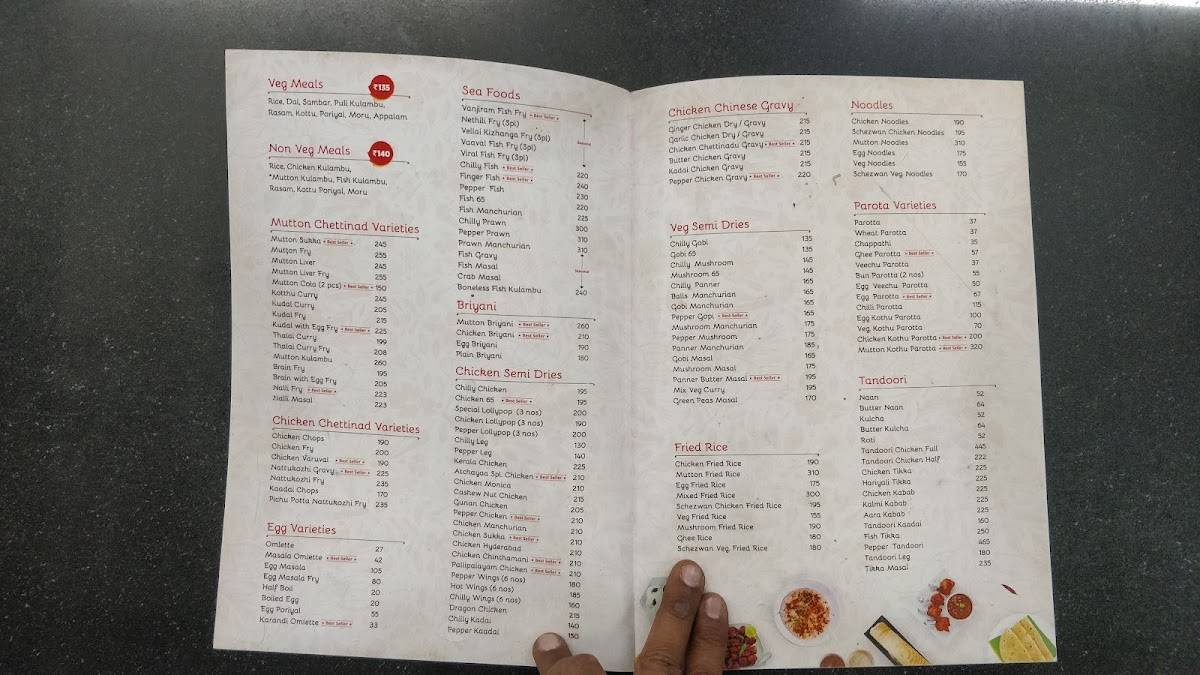 Hotel Atchayaa Chettinadu menu