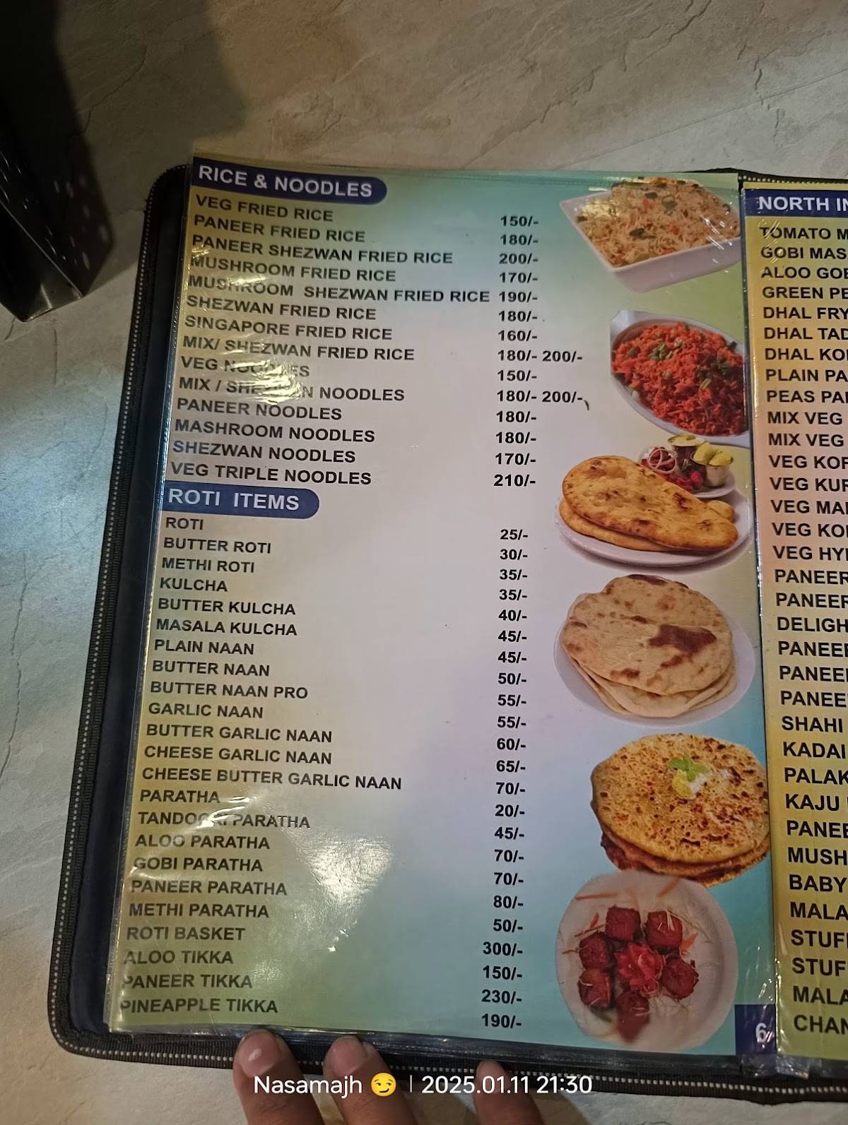Hotel Delight menu