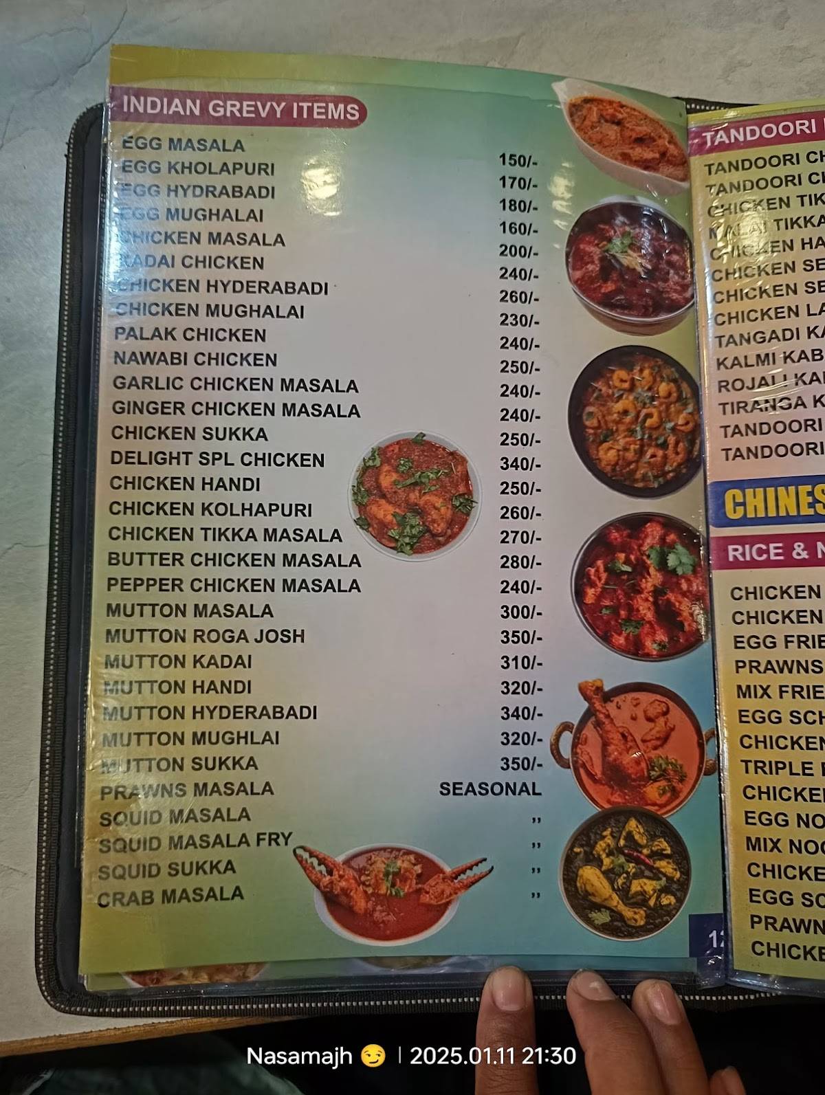 Hotel Delight menu