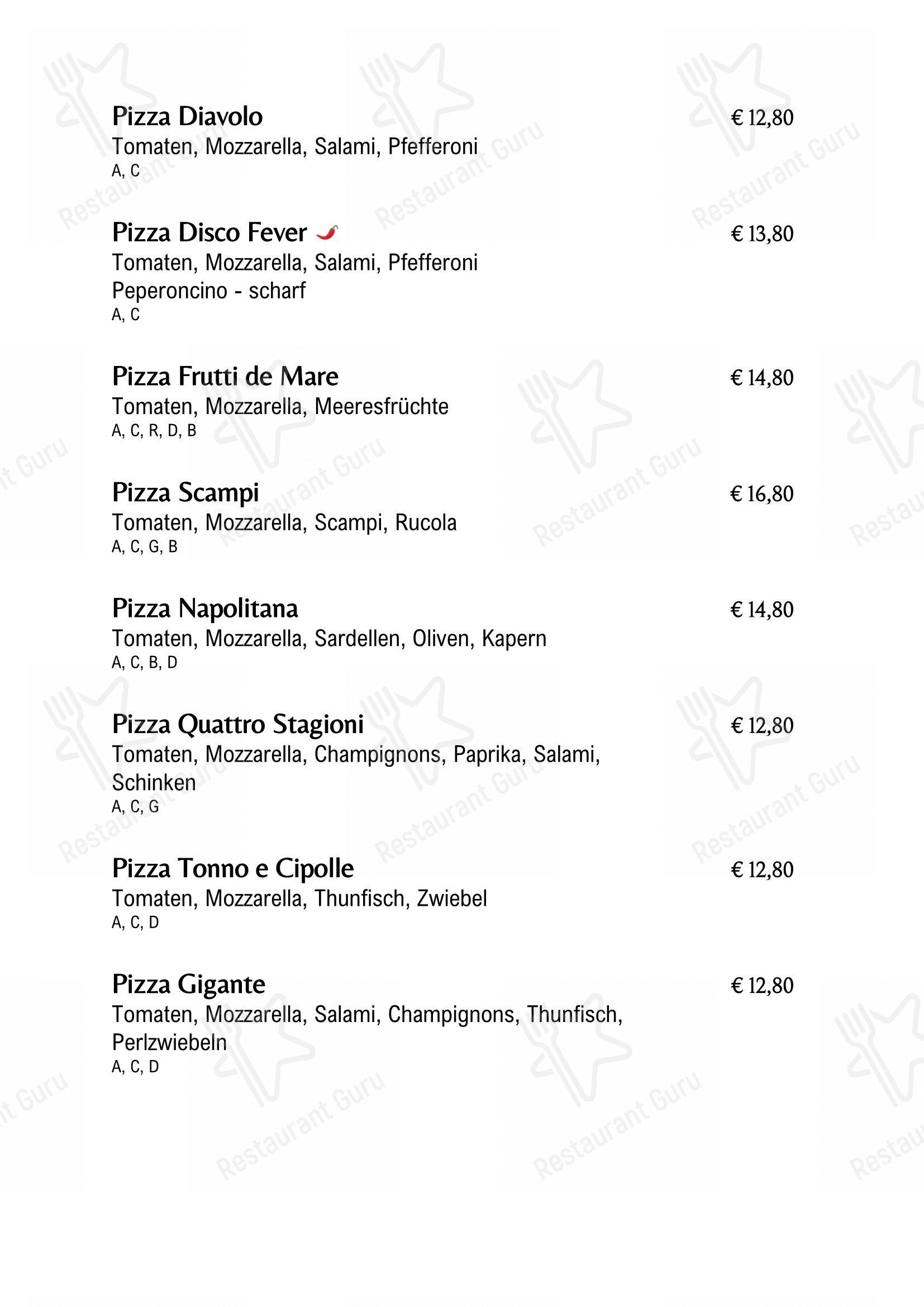 Основное меню pour Hotel Gasthof Neuner pizzeria