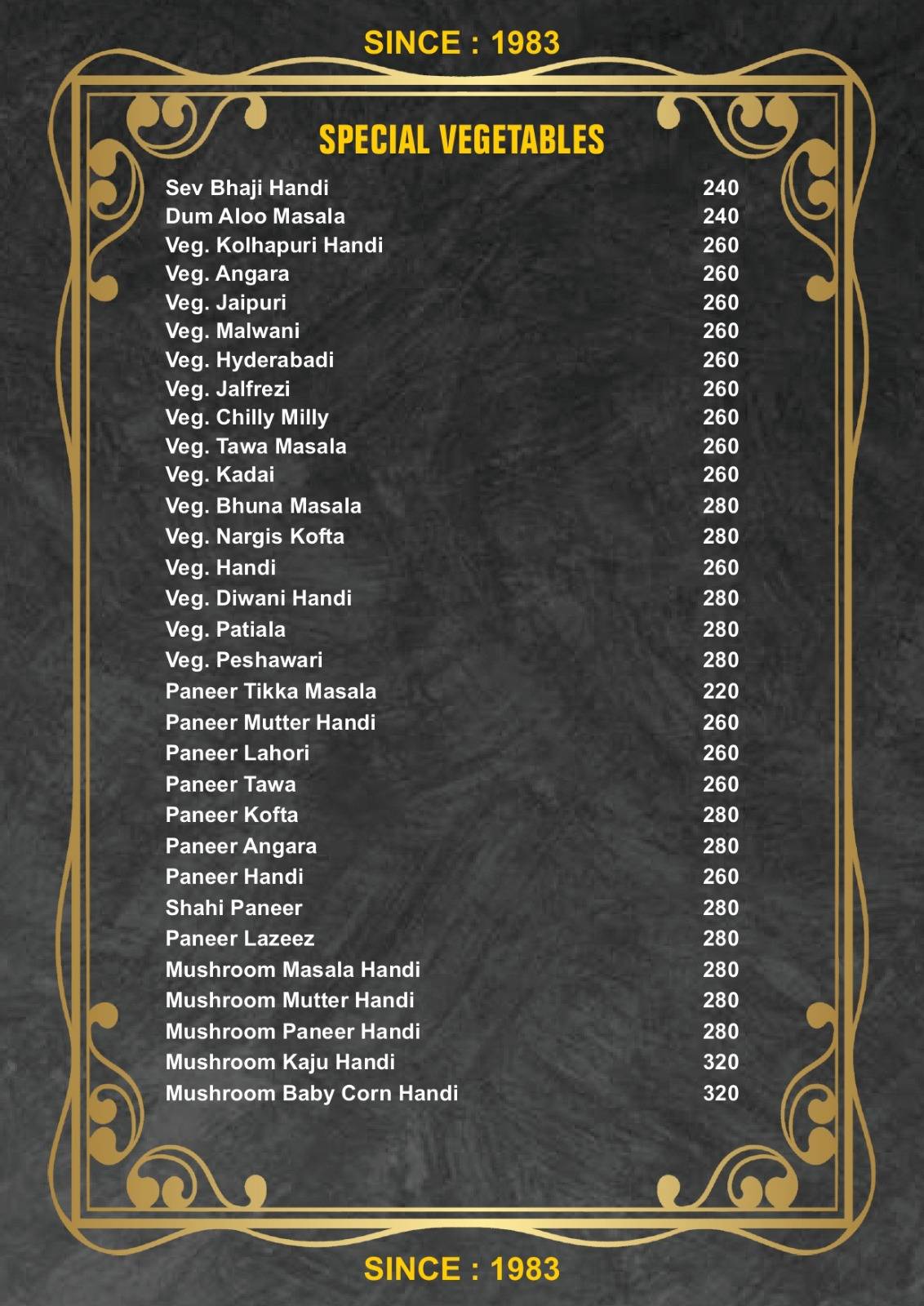 Hotel Shree Durga menu
