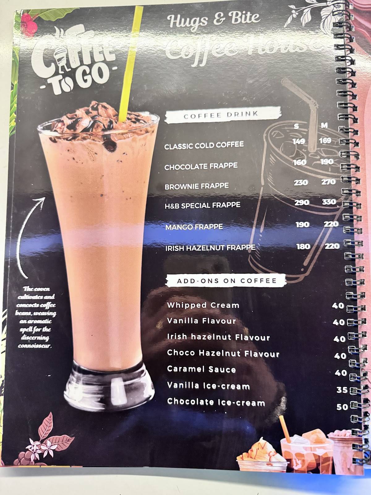 Hugs & Bite menu