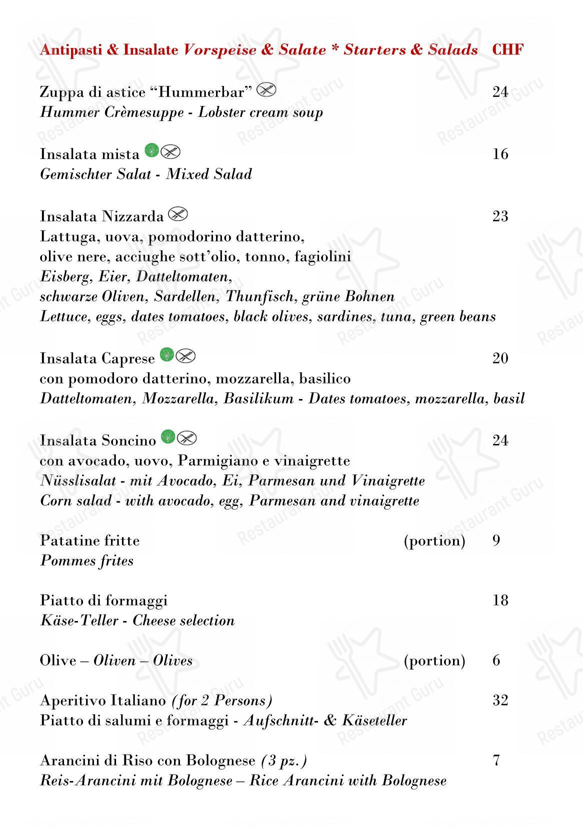 Hummerbar dans Zürich - Menu bar