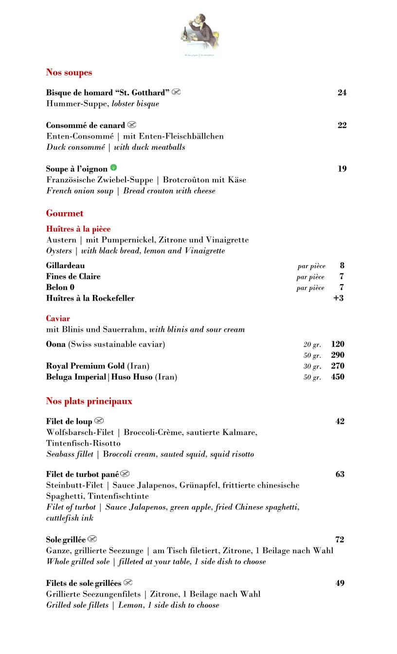 Menu de Hummerbar
