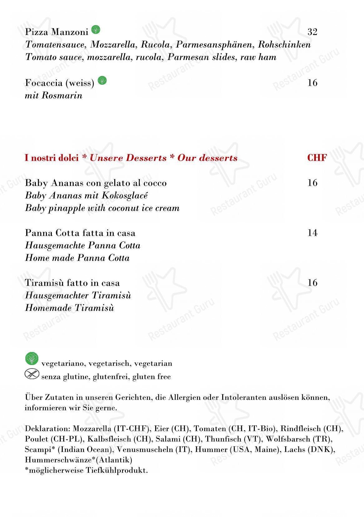 Hummerbar dans Zürich - Menu bar