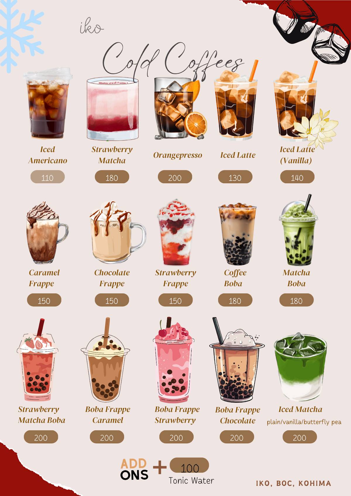 IKO Cafe menu