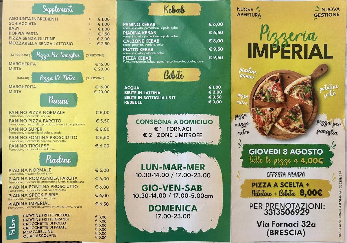 Menu di IMPERIAL Pizzeria e Kebab 