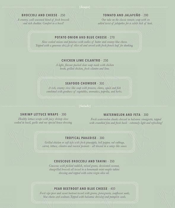 Idā - Boutique bar & kitchen menu
