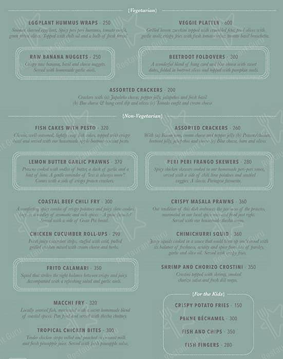 Idā - Boutique bar & kitchen menu