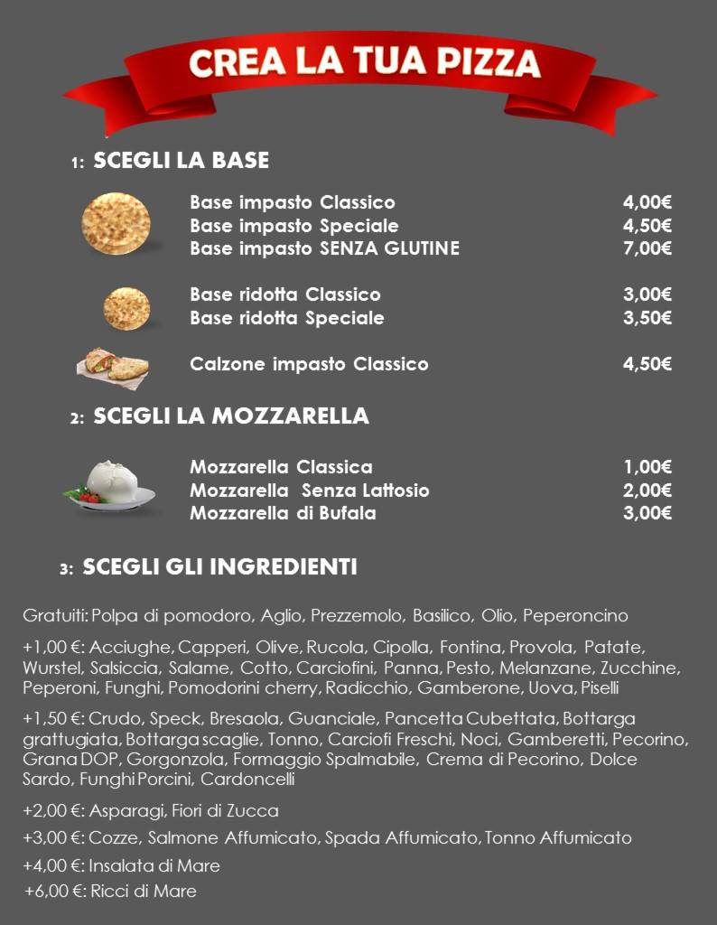Menu di Pizzeria Spizzipizza Iglesias 