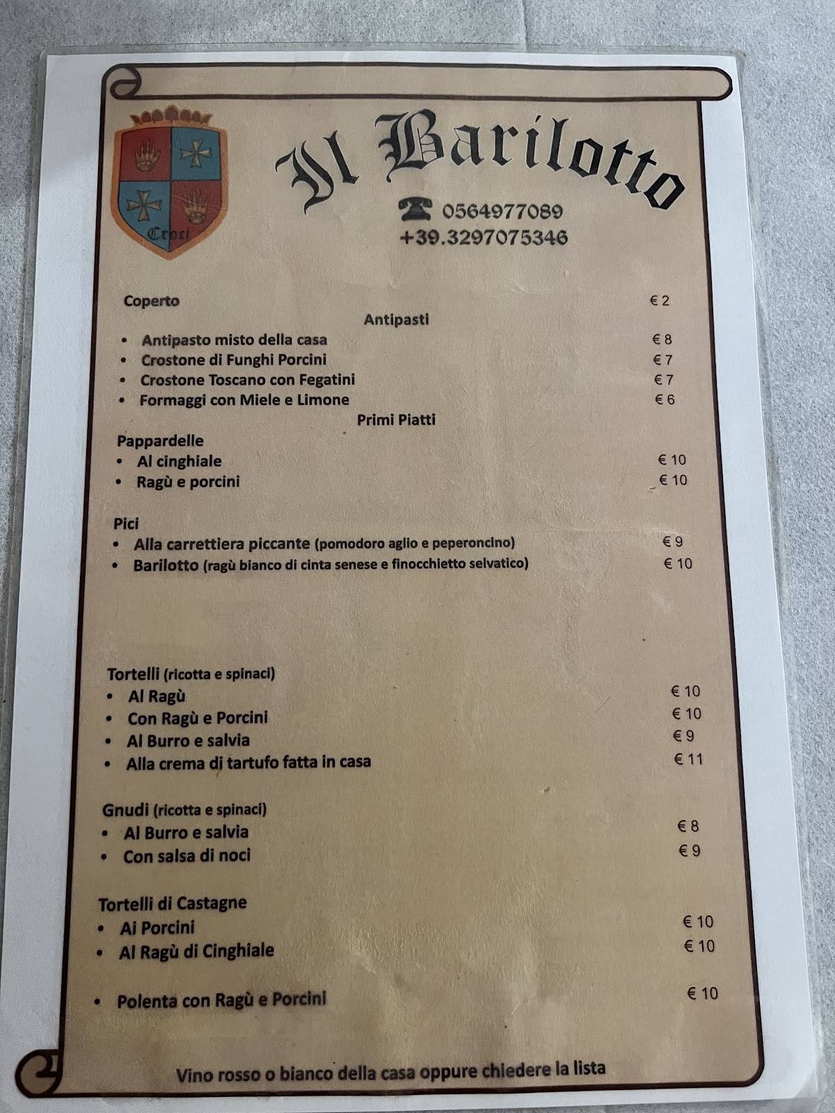 Menu di Il Barilotto 