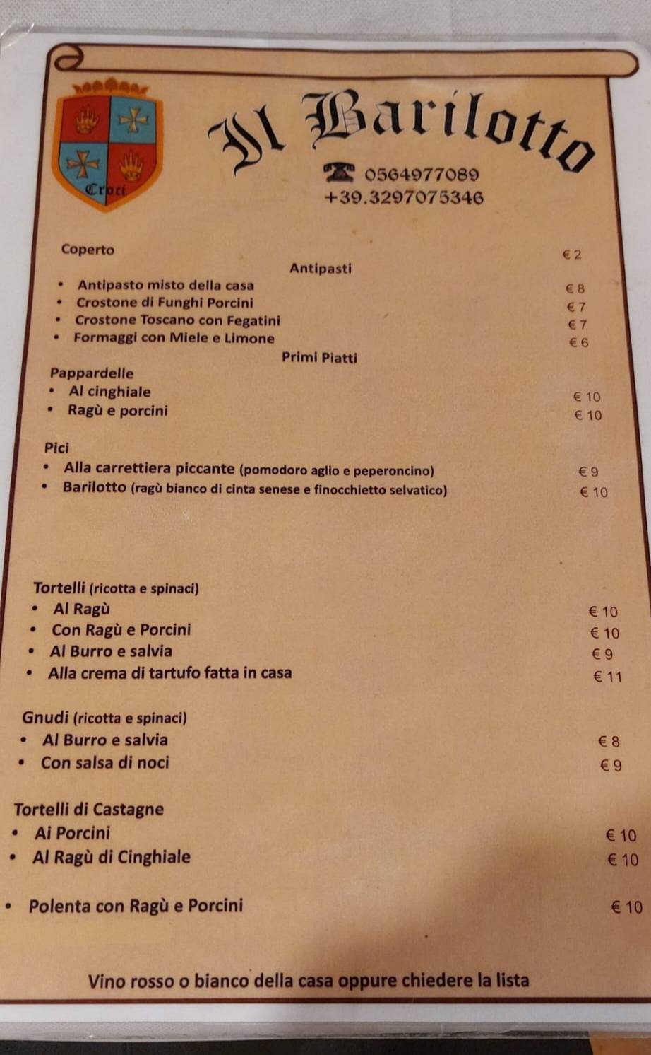 Menu di Il Barilotto 
